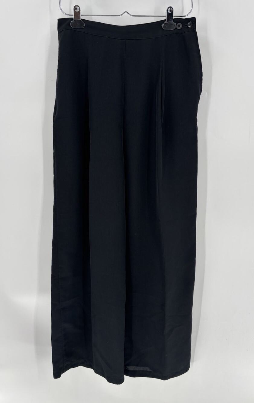 Marithe Francois Girbaud Womens Black Wide Leg Pleated Pants Vintage 28 Waist